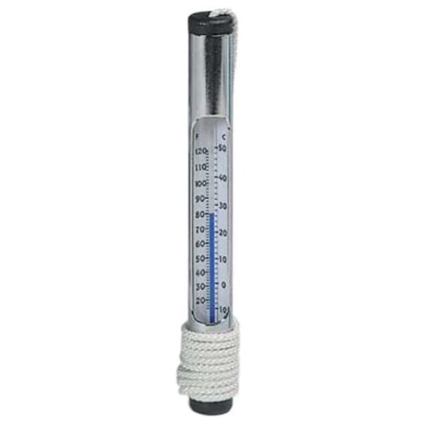 Rainbow R141076 130 Chrome Brass Tube Thermometer with Blown Glass Tube Secured In Brass Tubing R141076 - main